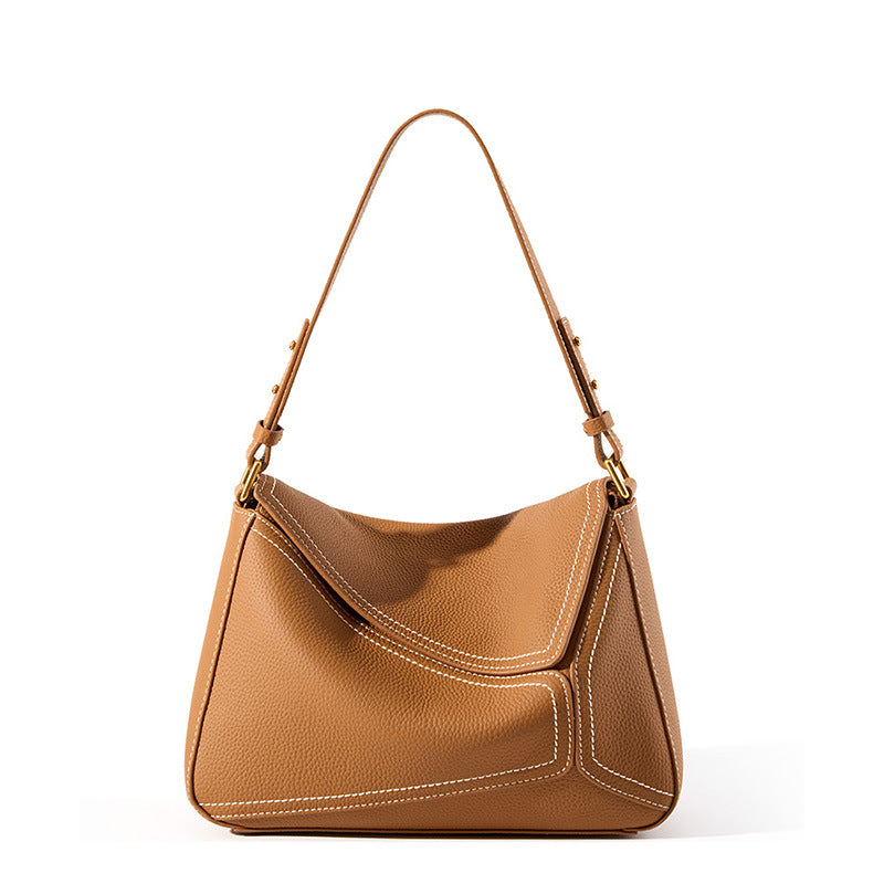 Hayesaura | Geometric Leather Pillow Underarm Commuter Bag