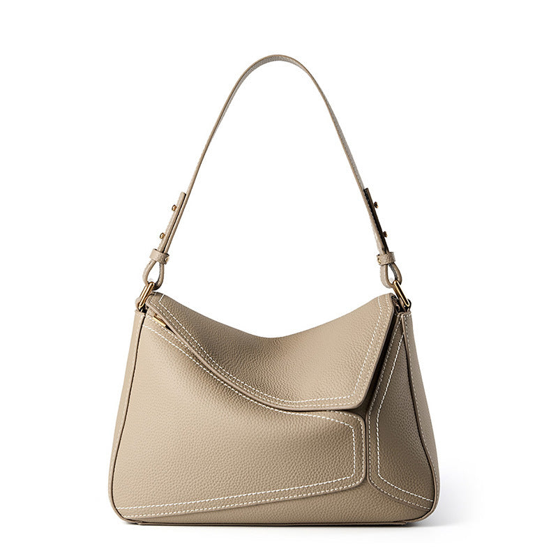 Hayesaura | Geometric Leather Pillow Underarm Commuter Bag