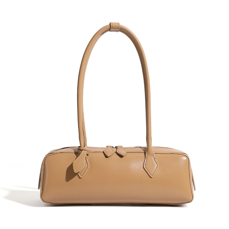 Hayesaura | 2026 Elongated Red Cowhide Large Baguette Bag