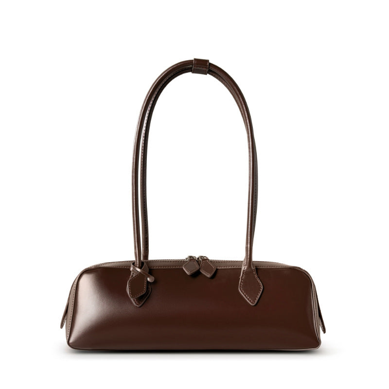 Hayesaura | 2026 Elongated Red Cowhide Large Baguette Bag