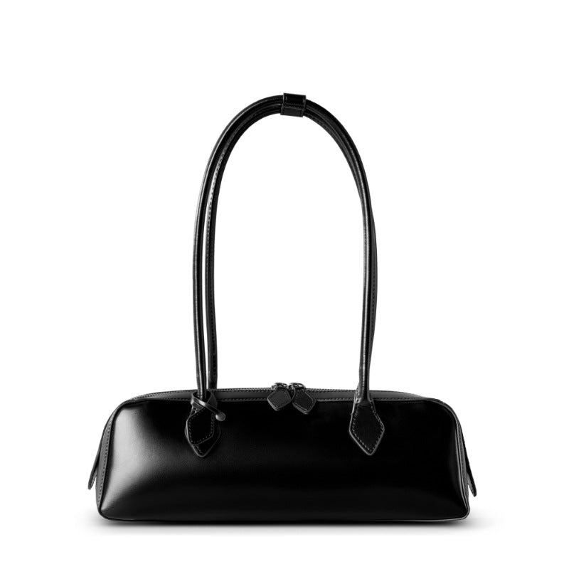 Hayesaura | 2026 Elongated Red Cowhide Large Baguette Bag