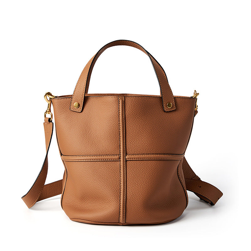 Hayesaura | Elegant Large Capacity Commuter Cowhide Bucket Bag