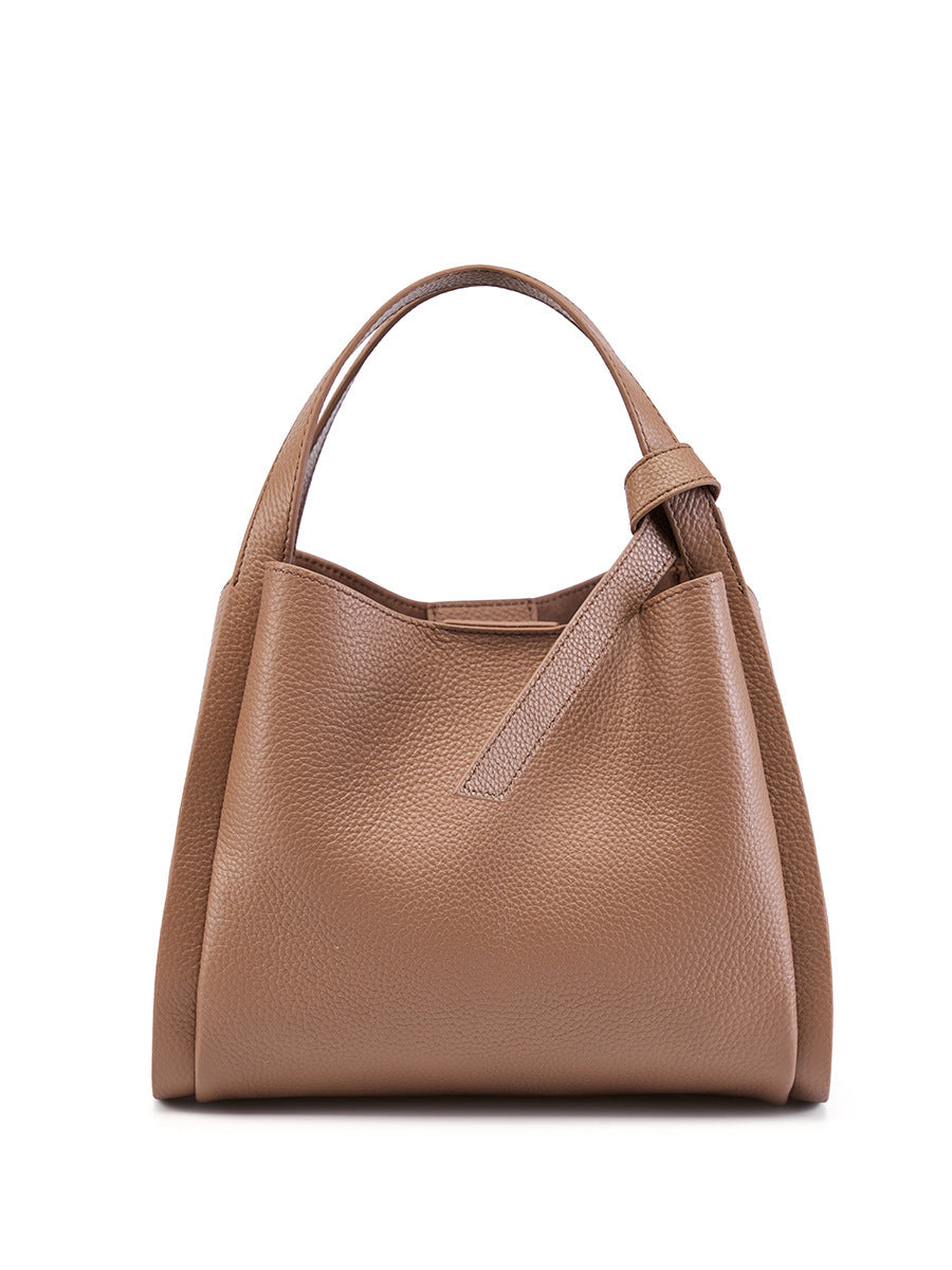Hayesaura | Atmospheric Basket Bucket Genuine Leather Crossbody