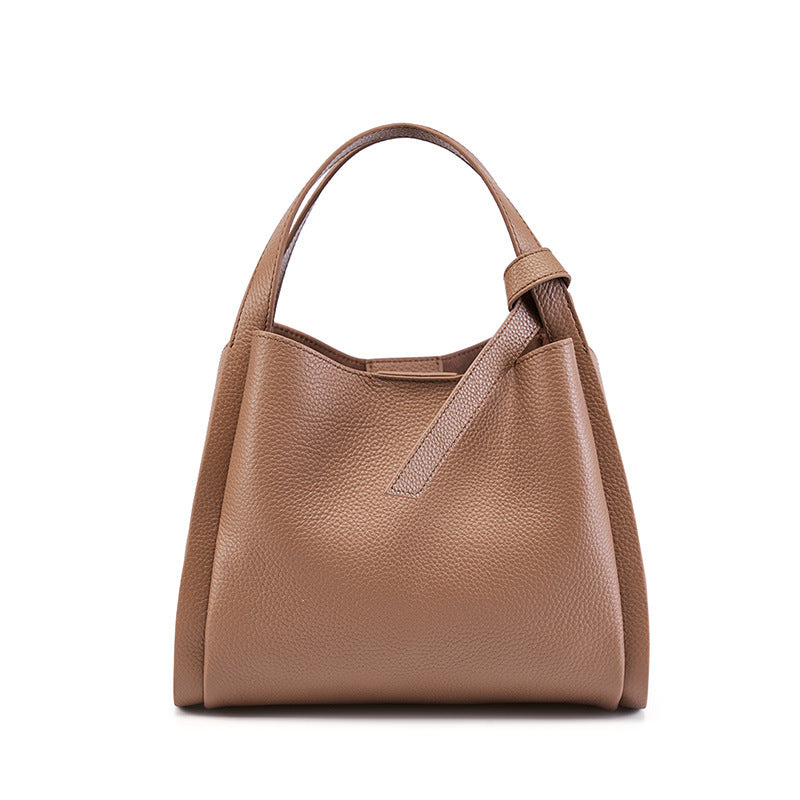 Hayesaura | Atmospheric Basket Bucket Genuine Leather Crossbody