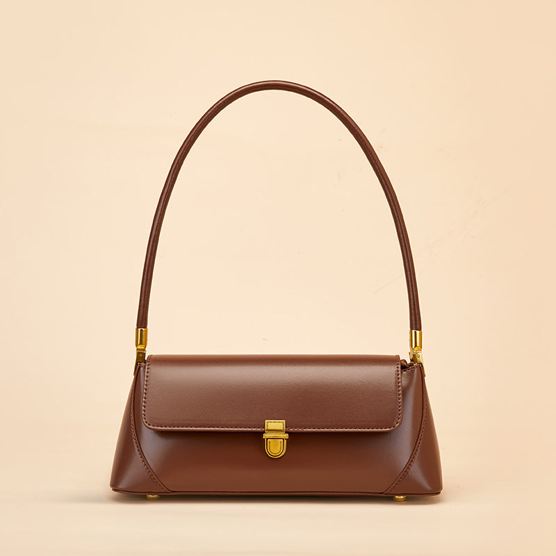 Hayesaura | Niche French Minimalist Genuine Leather Baguette Bag