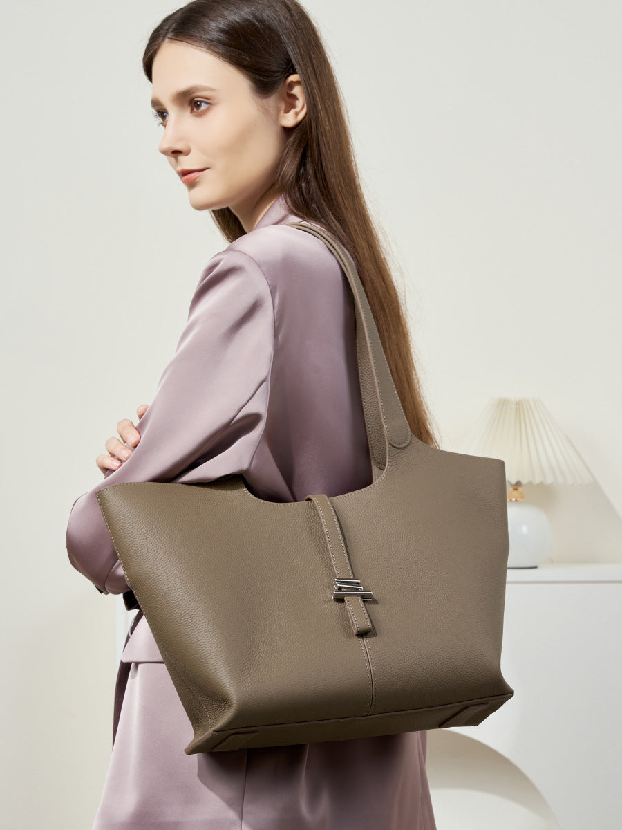 Hayesaura | Large Capacity Windchime Full-Grain Cowhide Tote Bag