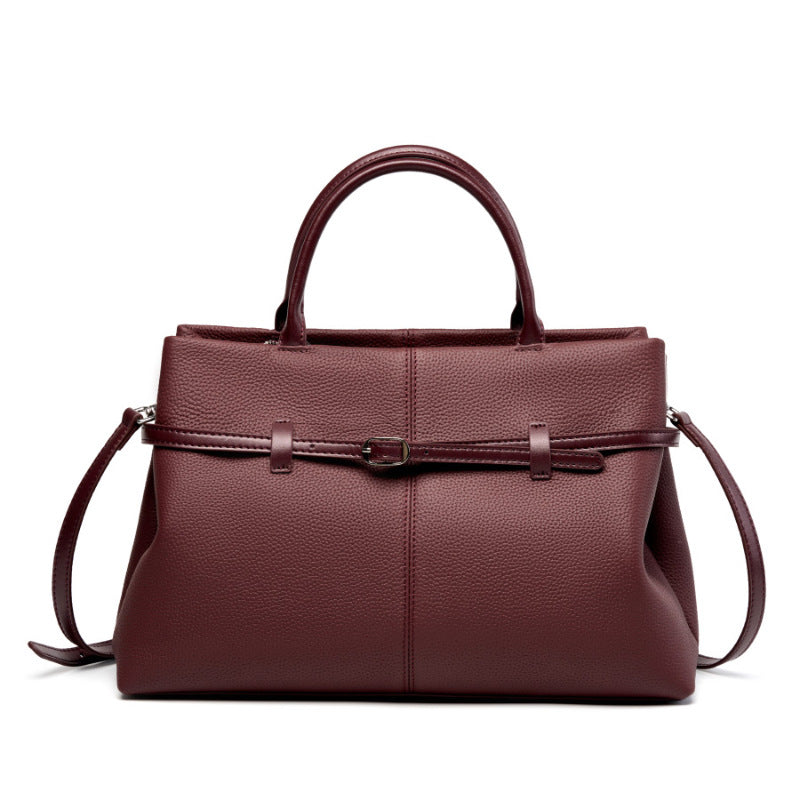 Hayesaura | High-Cold Genuine Leather Large Commuter Platinum Briefcase