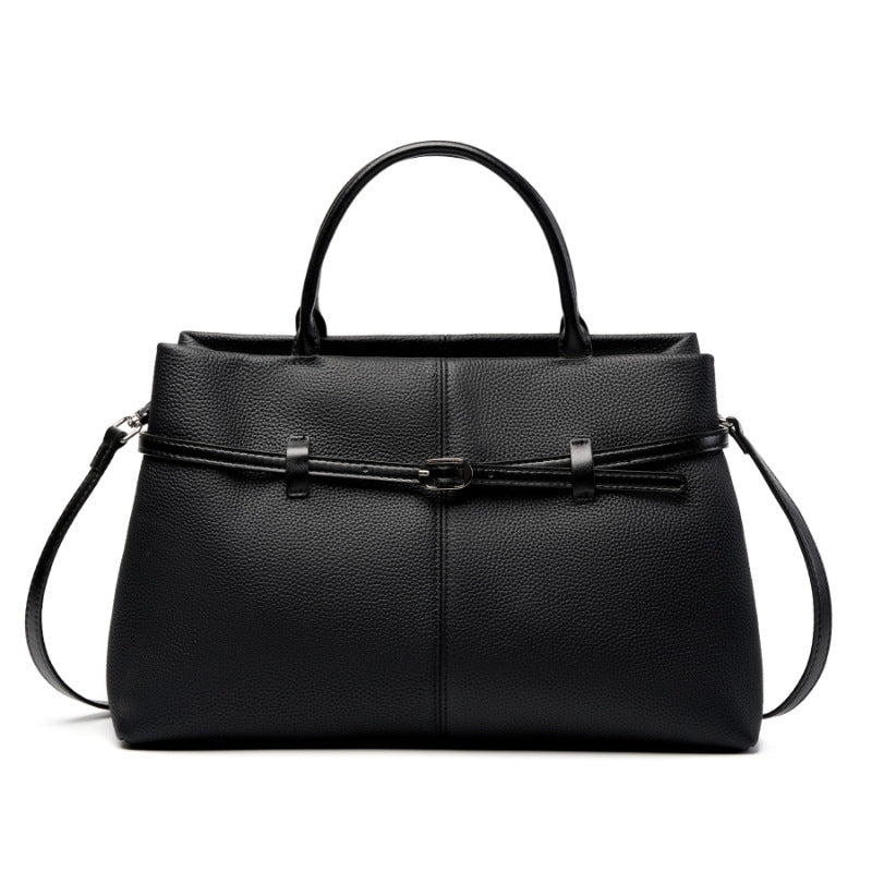 Hayesaura | High-Cold Genuine Leather Large Commuter Platinum Briefcase
