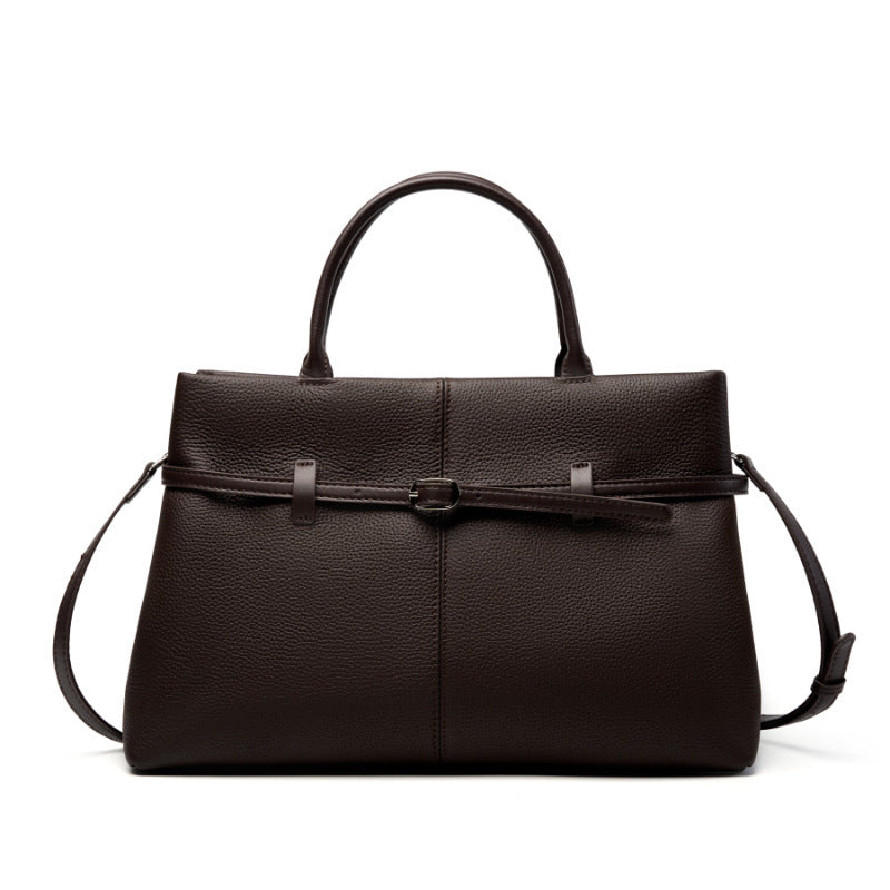 Hayesaura | High-Cold Genuine Leather Large Commuter Platinum Briefcase