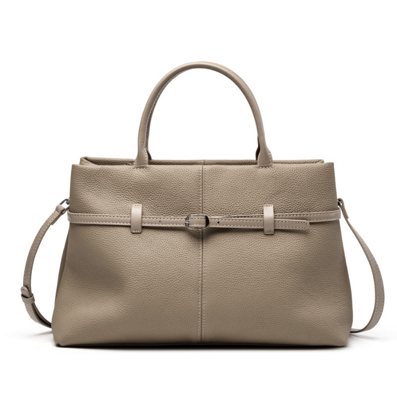 Hayesaura | High-Cold Genuine Leather Large Commuter Platinum Briefcase
