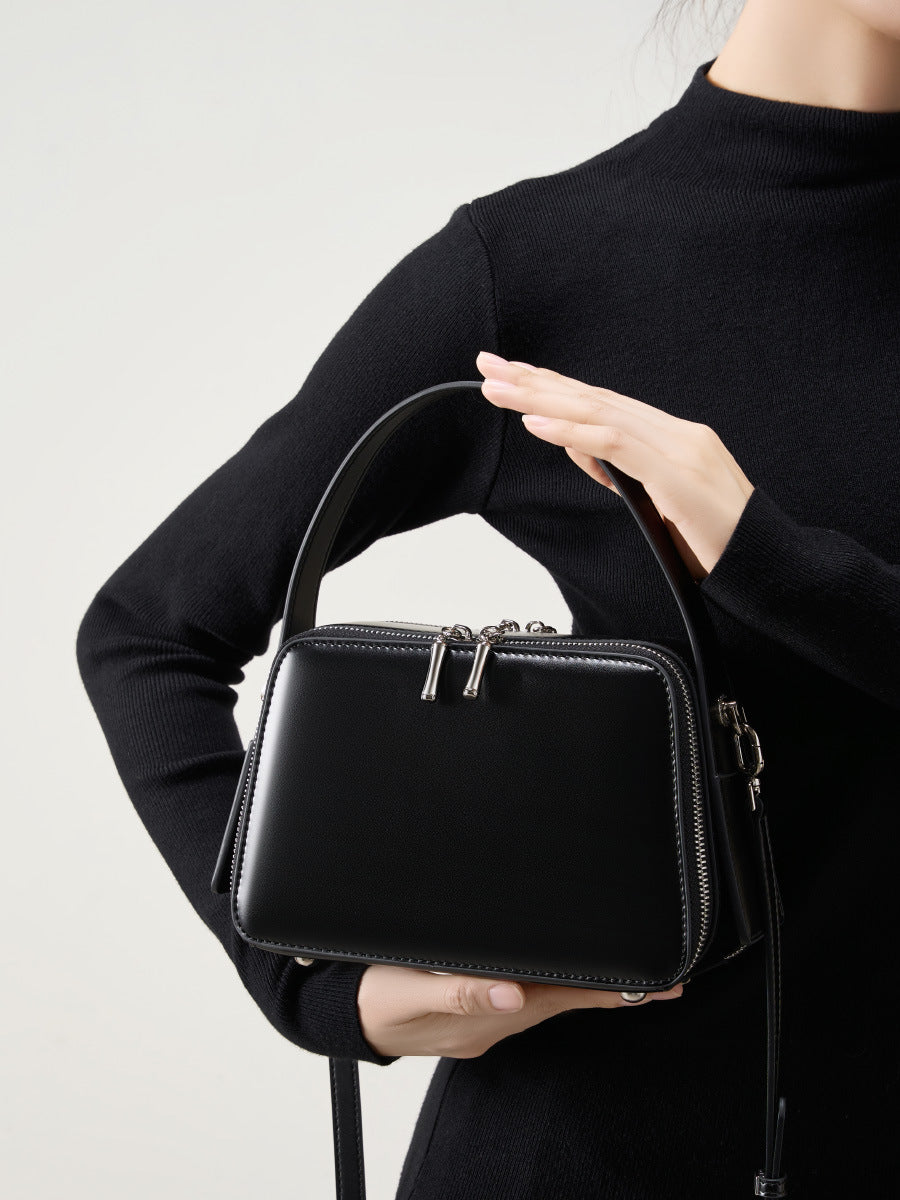 Hayesaura | Niche Eaves Design Genuine Leather Square Crossbody Bag