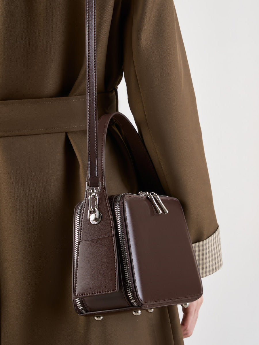 Hayesaura | Niche Eaves Design Genuine Leather Square Crossbody Bag