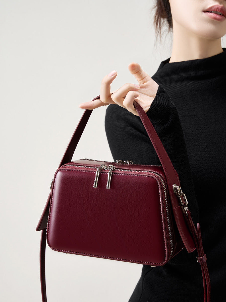 Hayesaura | Niche Eaves Design Genuine Leather Square Crossbody Bag
