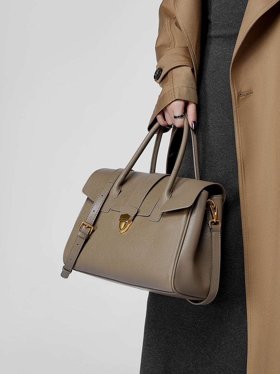 Hayesaura | Retro Vegetable-Tanned Cowhide Large Briefcase Tote
