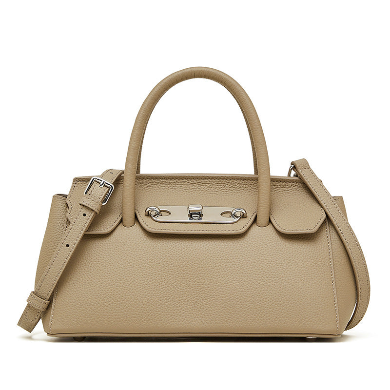 Hayesaura | Genuine Leather Platinum Kelly Commuter Handbag