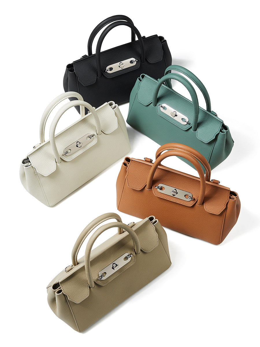 Hayesaura | Genuine Leather Platinum Kelly Commuter Handbag