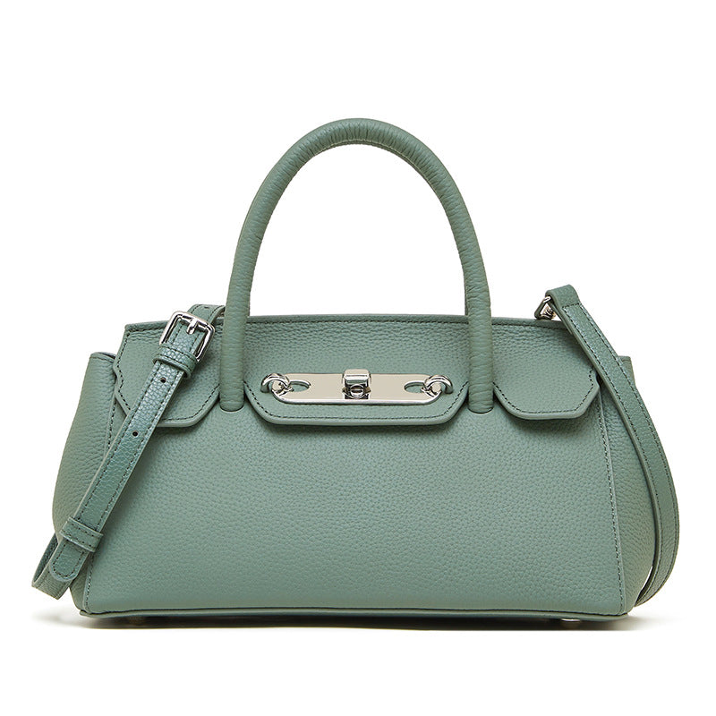 Hayesaura | Genuine Leather Platinum Kelly Commuter Handbag