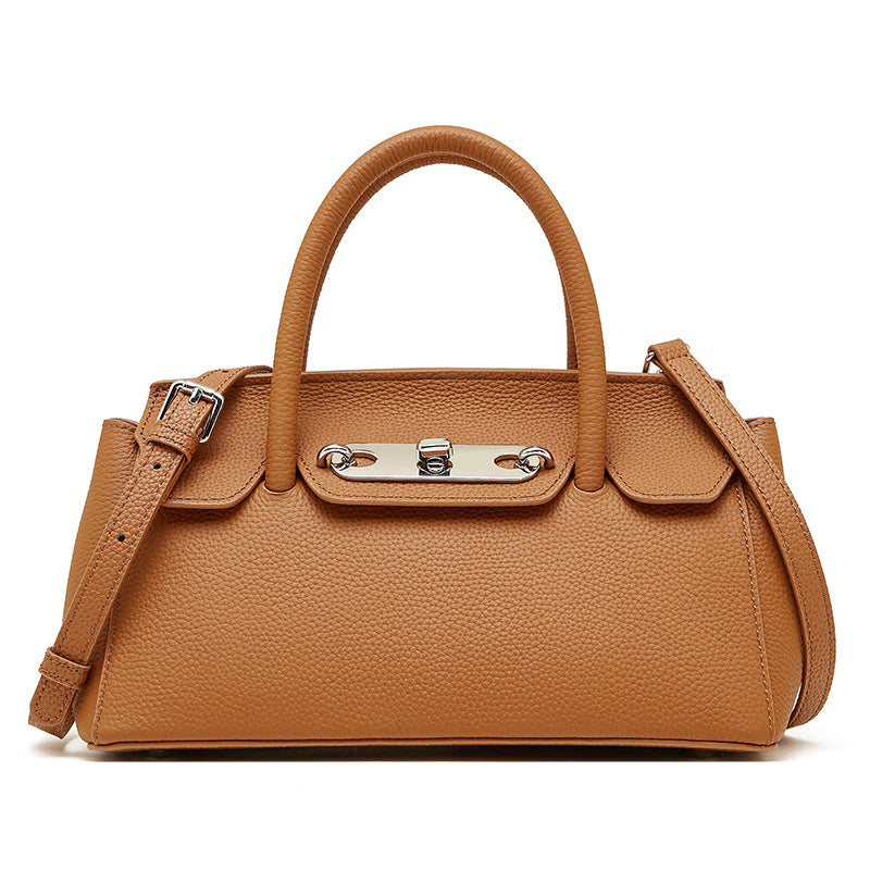 Hayesaura | Genuine Leather Platinum Kelly Commuter Handbag