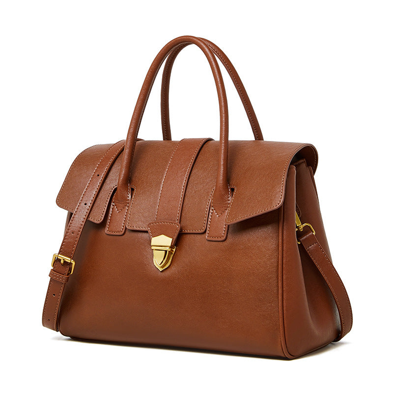 Hayesaura | Retro Vegetable-Tanned Cowhide Large Briefcase Tote