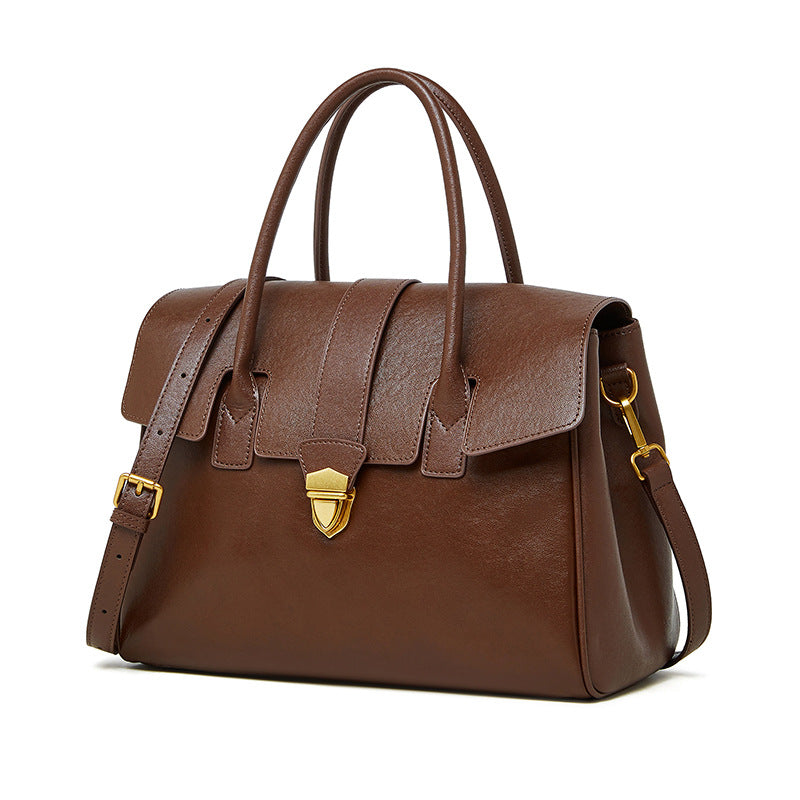 Hayesaura | Retro Vegetable-Tanned Cowhide Large Briefcase Tote
