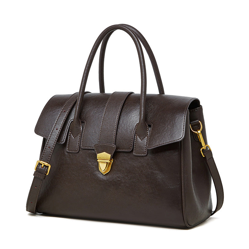 Hayesaura | Retro Vegetable-Tanned Cowhide Large Briefcase Tote