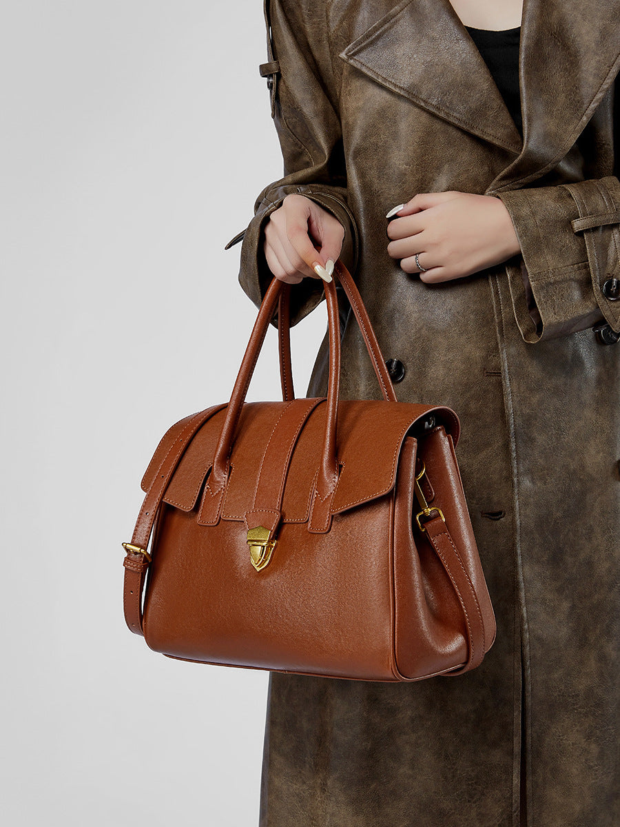 Hayesaura | Retro Vegetable-Tanned Cowhide Large Briefcase Tote