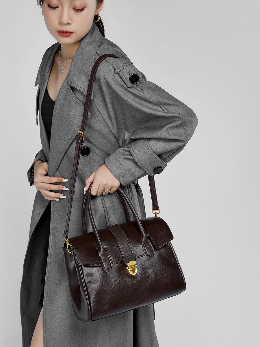 Hayesaura | Retro Vegetable-Tanned Cowhide Large Briefcase Tote
