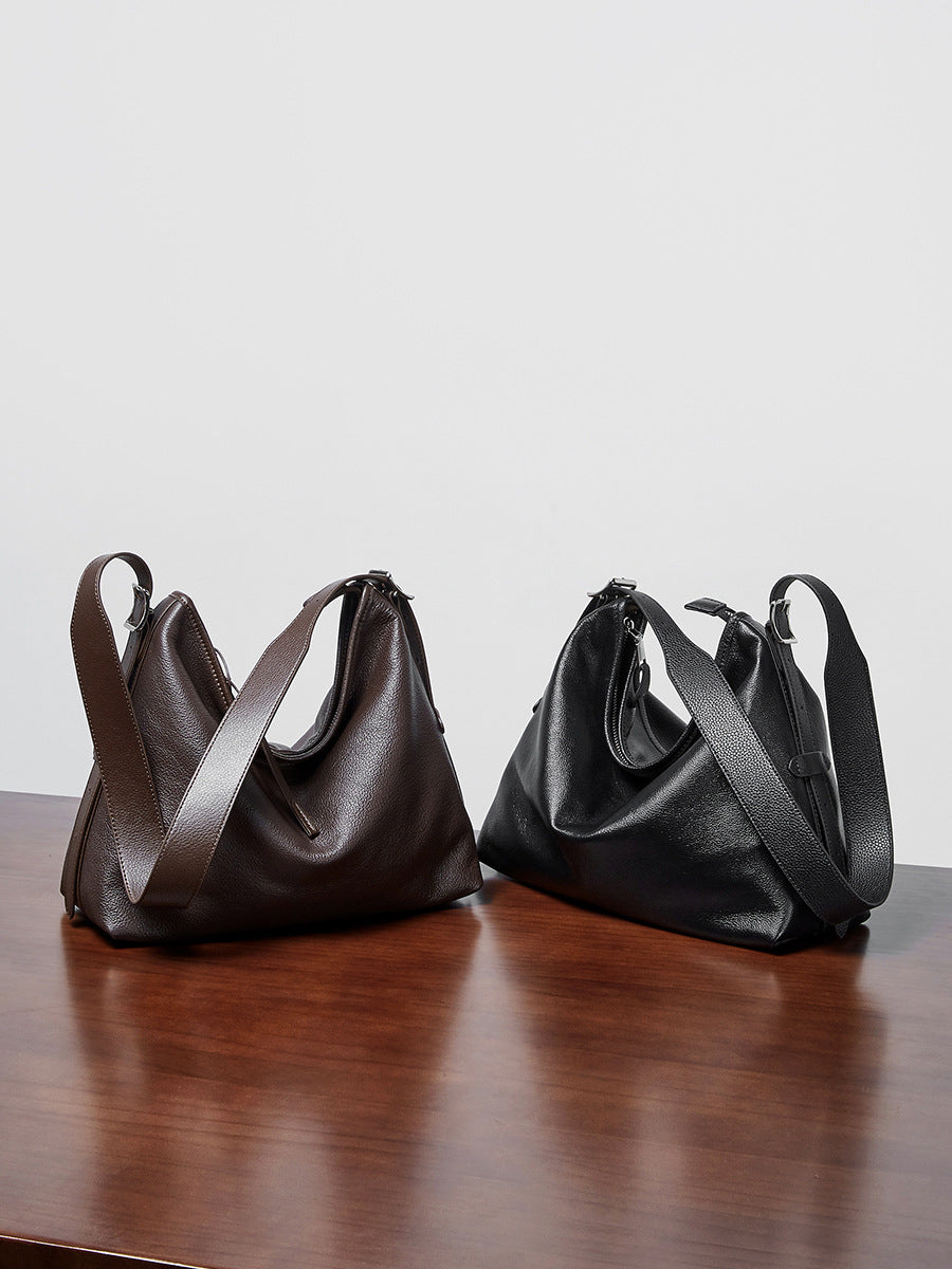 Hayesaura | Genuine Leather Practical Large Tote & Underarm Crossbody