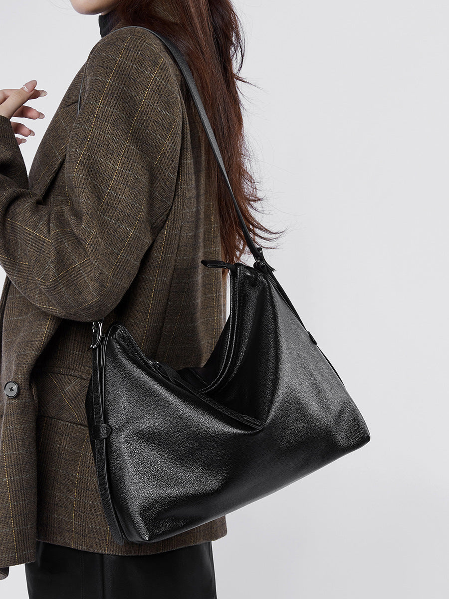 Hayesaura | Genuine Leather Practical Large Tote & Underarm Crossbody