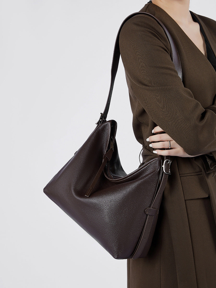 Hayesaura | Genuine Leather Practical Large Tote & Underarm Crossbody