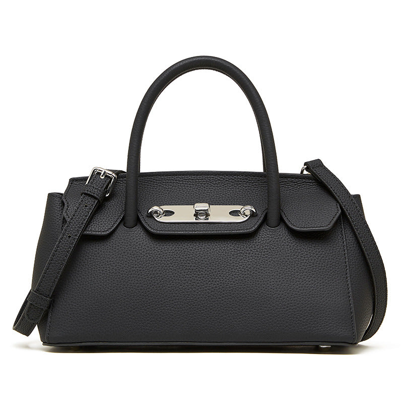 Hayesaura | Genuine Leather Platinum Kelly Commuter Handbag