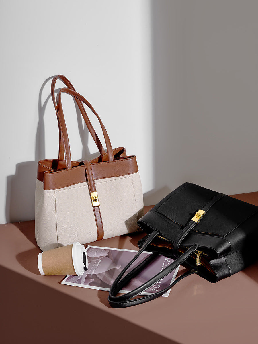 Hayesaura | 2026 Cowhide Commuter Underarm Tote Bag