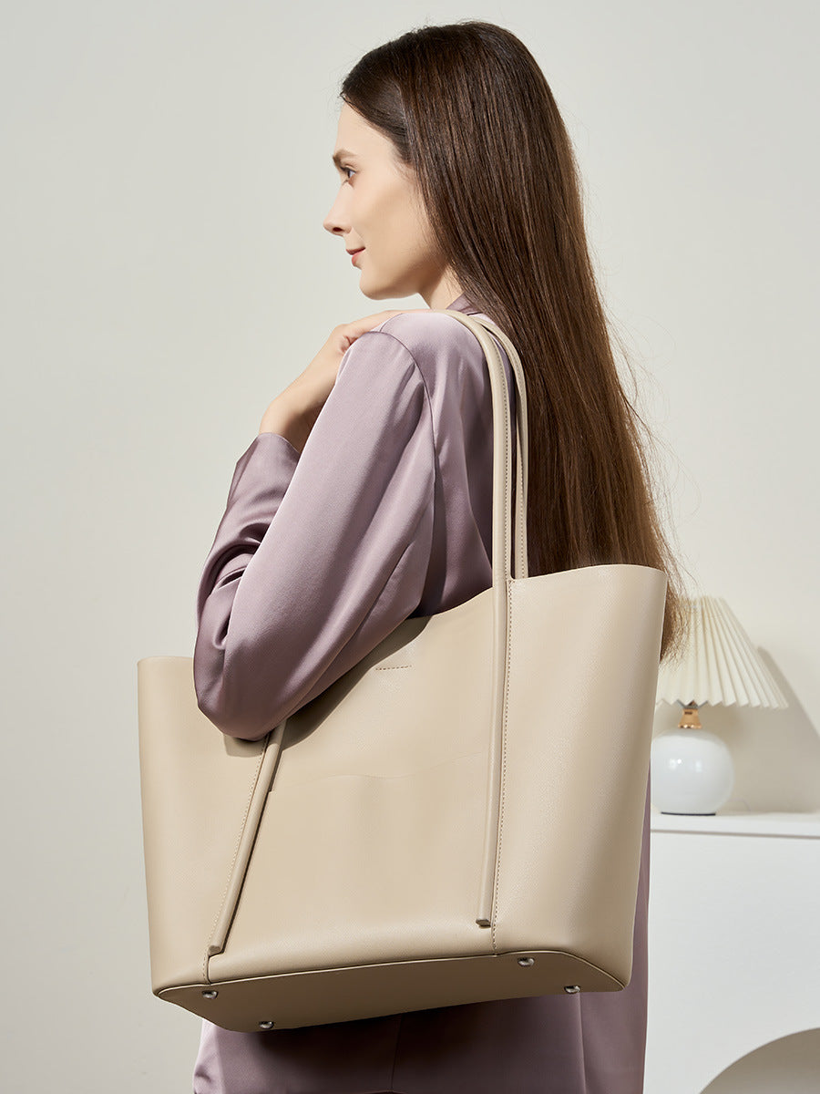 Hayesaura | 2026 Summer Genuine Cowhide Large Commuter Tote Bag