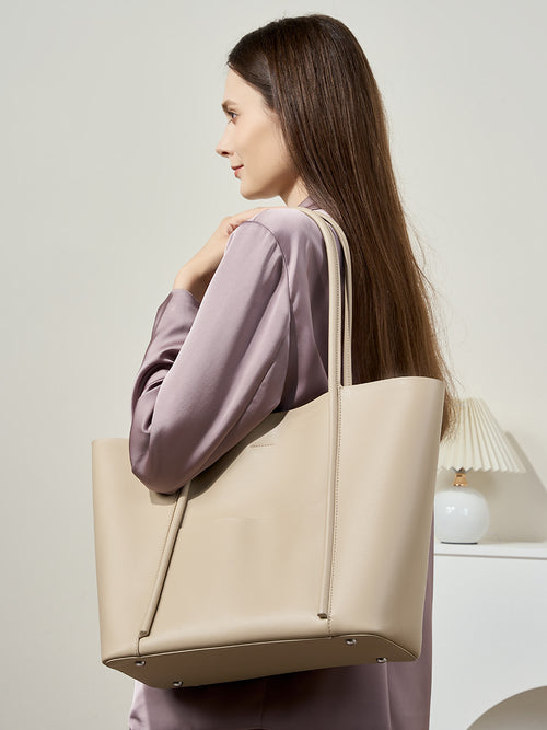 Hayesaura | 2026 Summer Genuine Cowhide Large Commuter Tote Bag