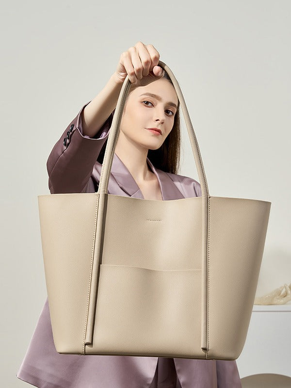 Hayesaura | 2026 Summer Genuine Cowhide Large Commuter Tote Bag