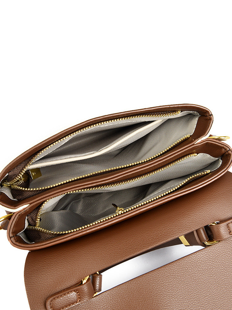 Hayesaura | 2026 Quilted Flap Square Genuine Leather Crossbody Bag