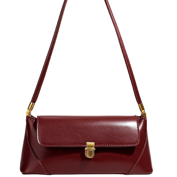 Hayesaura | Niche French Minimalist Leather Baguette Underarm Bag
