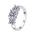 Hayesaura | Old Money 18K Plated Three-Stone Moissanite | Quiet Luxury Bridal Proposal Ring