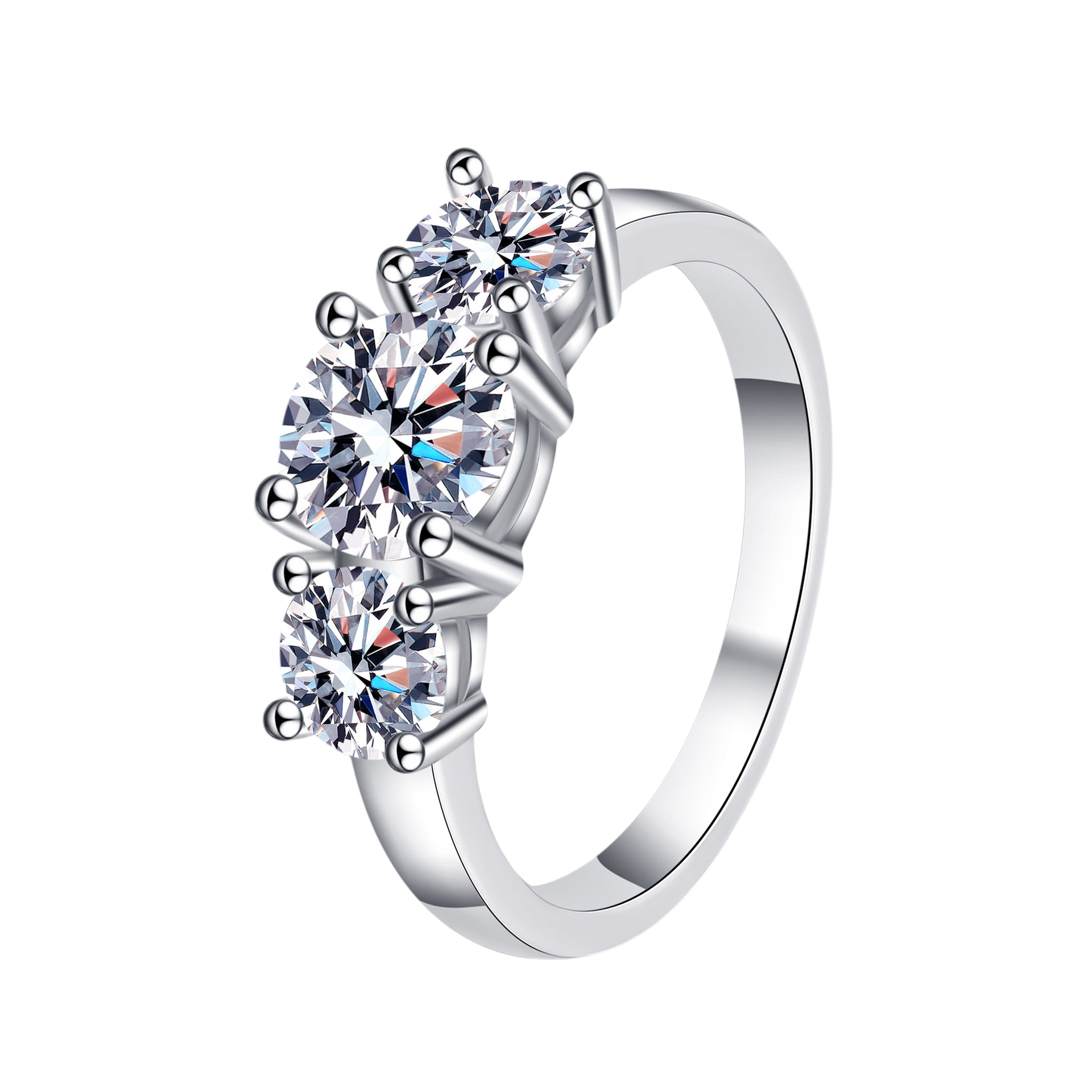 Hayesaura | Old Money 18K Plated Three-Stone Moissanite | Quiet Luxury Bridal Proposal Ring