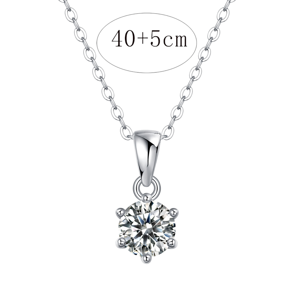 Hayesaura | Parisian Chic Six-Prong Tassel Moissanite Pendant | Elegant Gala Evening Crown Necklace