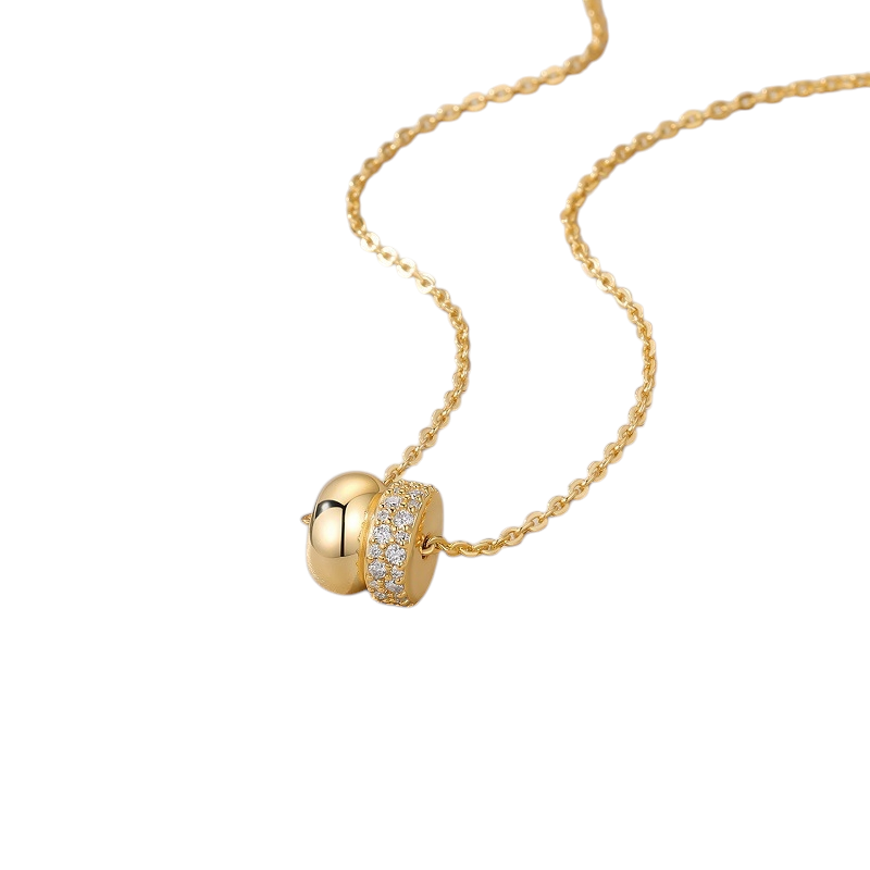 Hayesaura | Vintage Glamour 18K Gold Plated Tweed Halo Moissanite | Intimate Anniversary Bridal Pendant