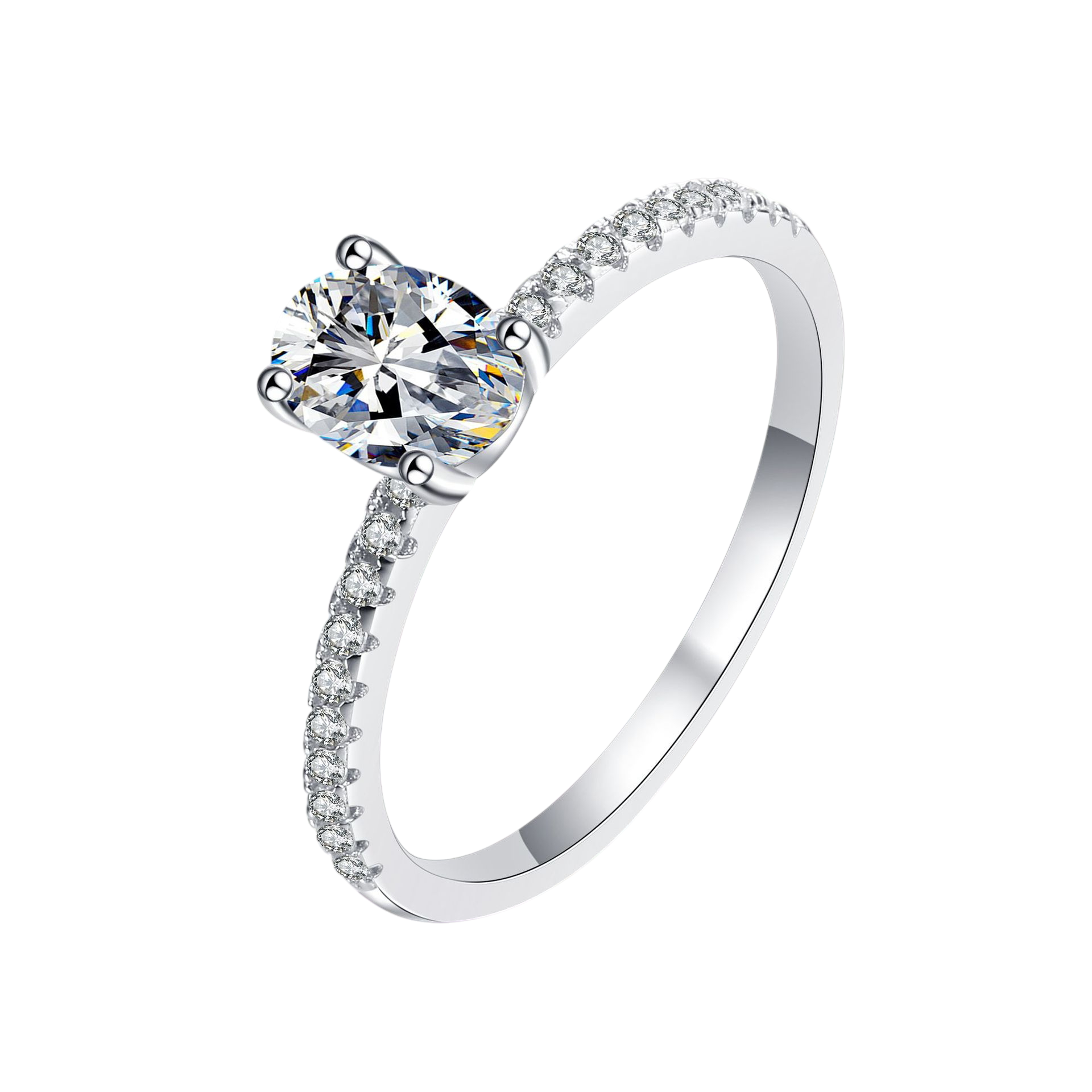 Hayesaura | Pigeon Egg Oval Cut Moissanite Solitaire Ring