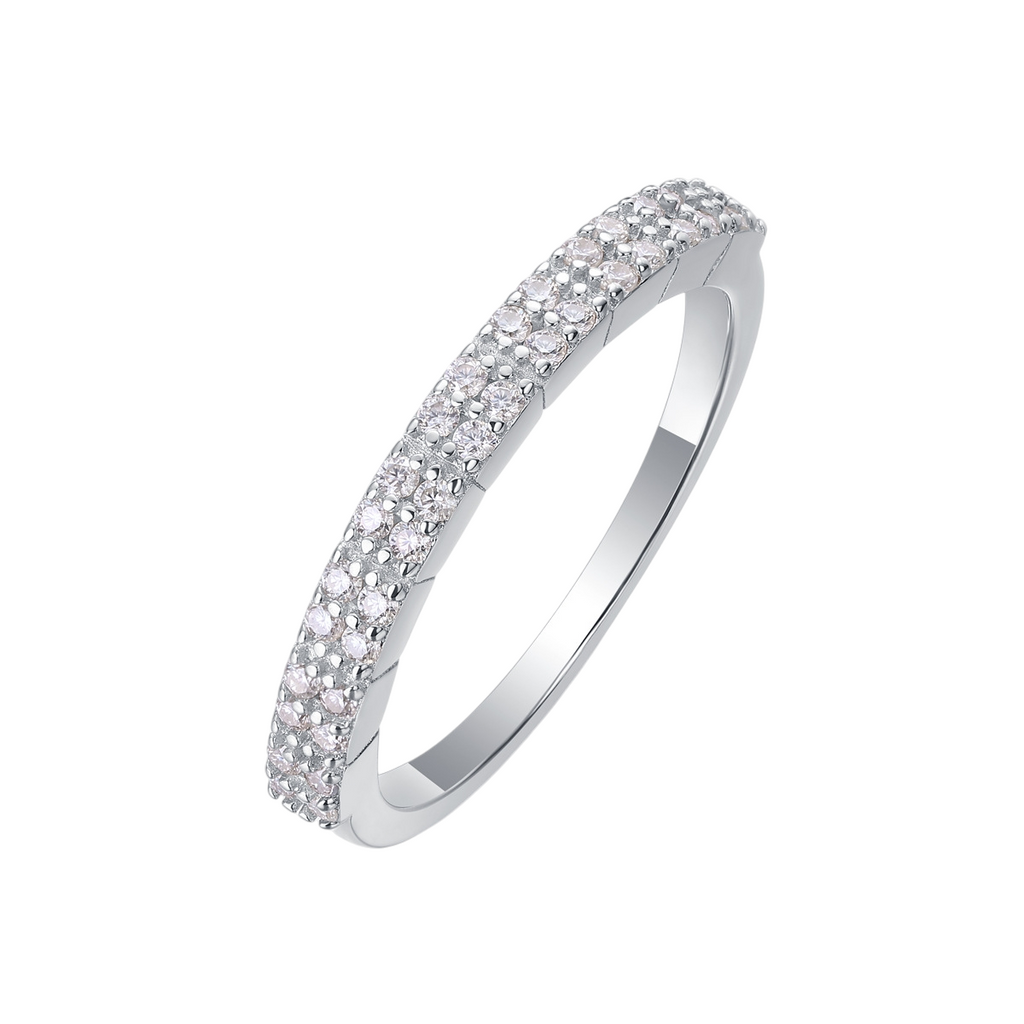 Hayesaura | Half-Eternity Moissanite Proposal Ring | Minimalist