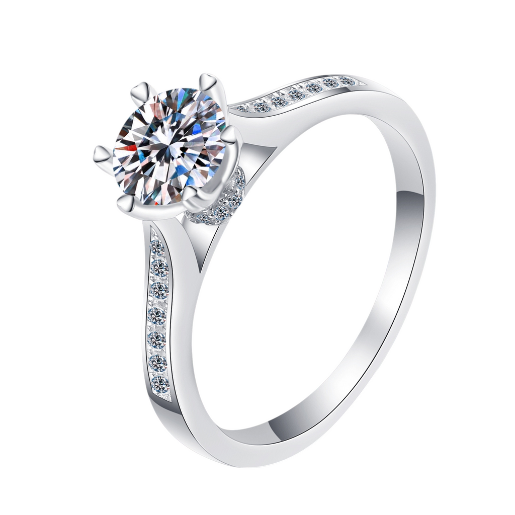 Hayesaura | Rotatable Six-Prong Spinner Anti-Anxiety Moissanite Ring