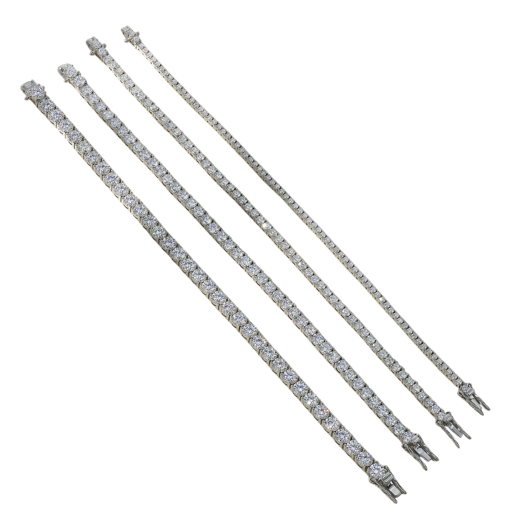 Hayesaura | Cyber Y2K Heavy Four-Prong Hip-Hop Moissanite | Rebellious Street Tennis Bracelet