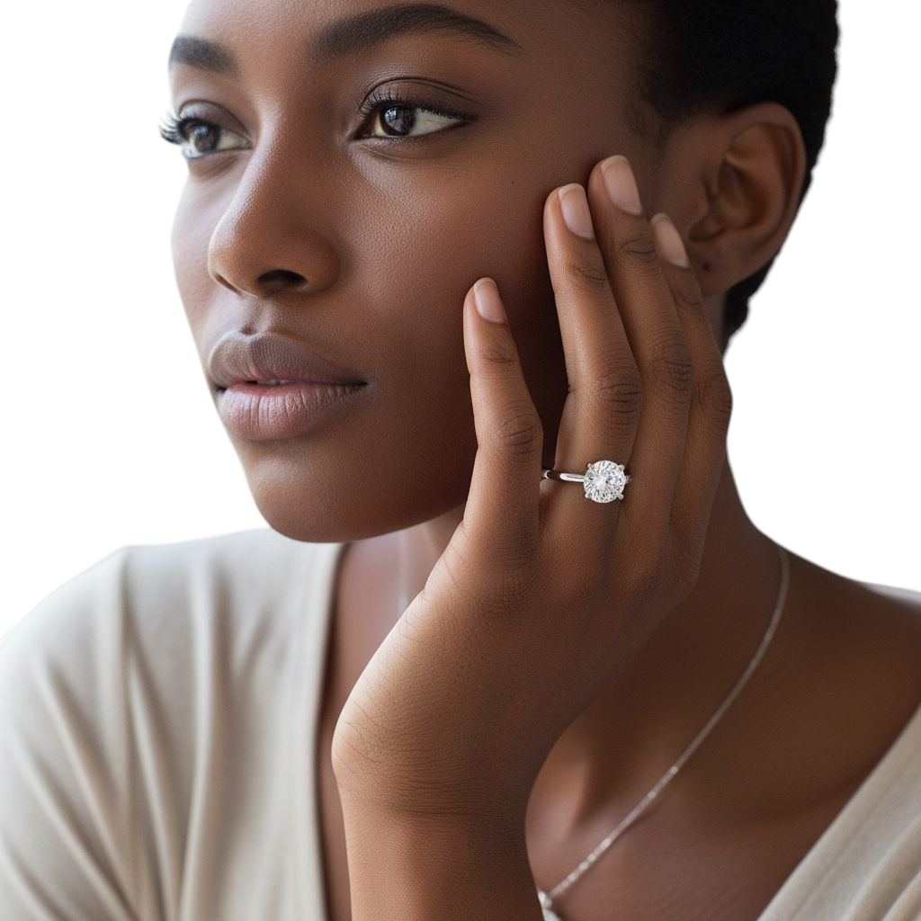 Hayesaura | Premium Closed Band Moissanite Proposal Ring | Minimalist