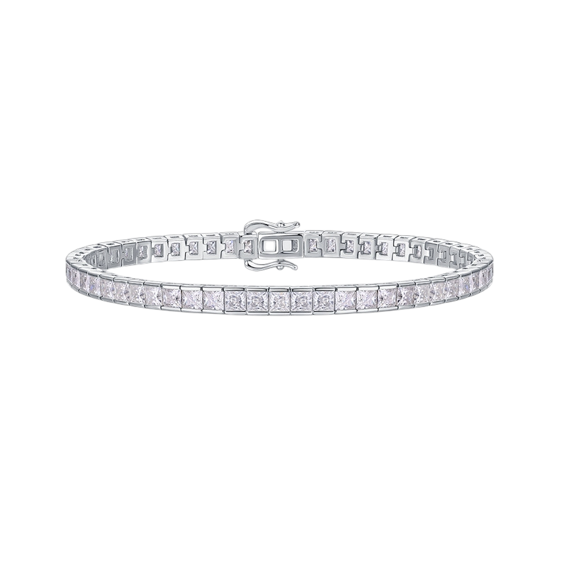 Hayesaura | Unisex Platinum-Plated Classic Moissanite Tennis Bangle | Old Money Quiet Luxury Piece