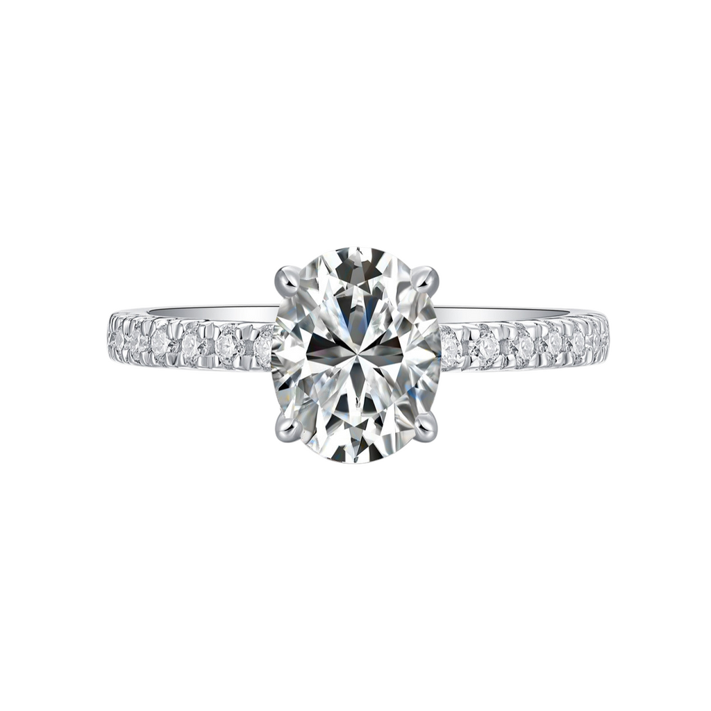 Hayesaura | Four-Prong Oval Cut Moissanite Proposal Ring | Minimalist