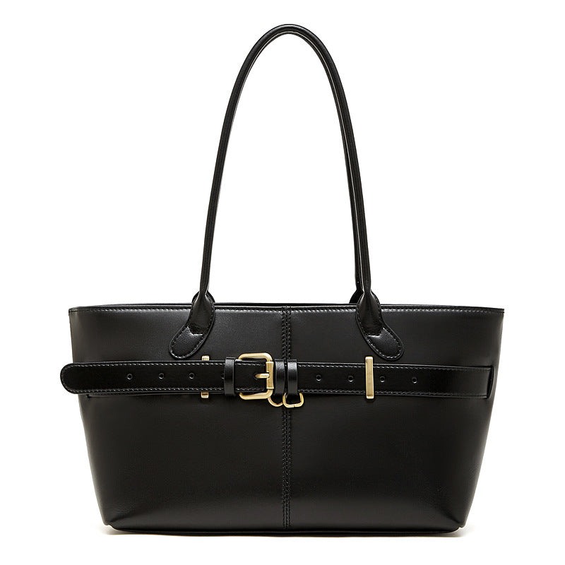 Hayesaura | 2026 Winter Belt Buckle Leather Basket Bag