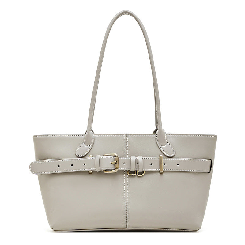 Hayesaura | 2026 Winter Belt Buckle Leather Basket Bag